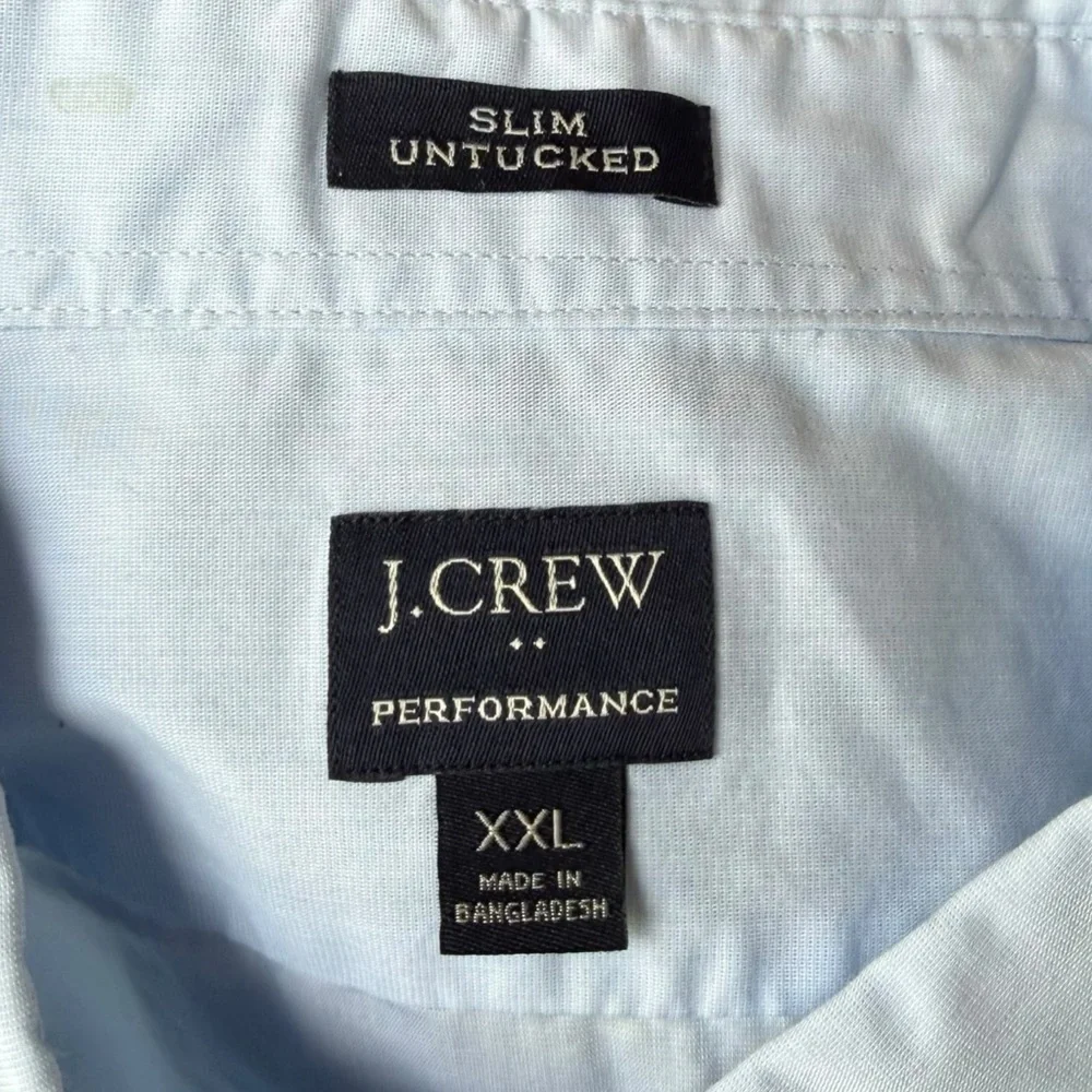 J. Crew Slim Untucked Preformed Button Down Shirt Men’s XXL Blue Business Casual